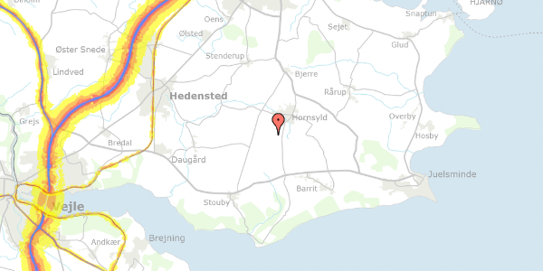 Trafikstøjkort på Hornum Østermarksvej 14, 8783 Hornsyld