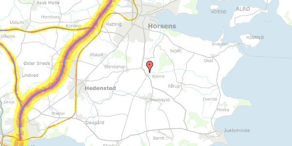 Trafikstøjkort på Højvangen 5, 8783 Hornsyld