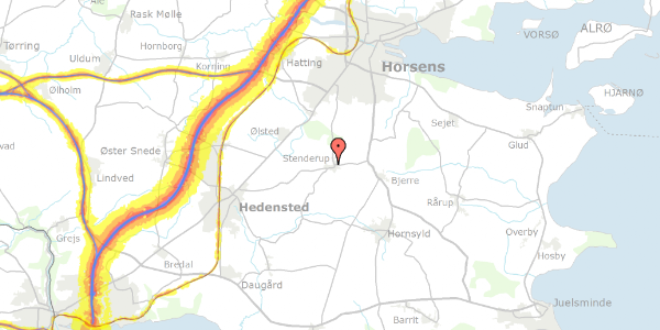 Trafikstøjkort på Lystrupvej 15, 8781 Stenderup