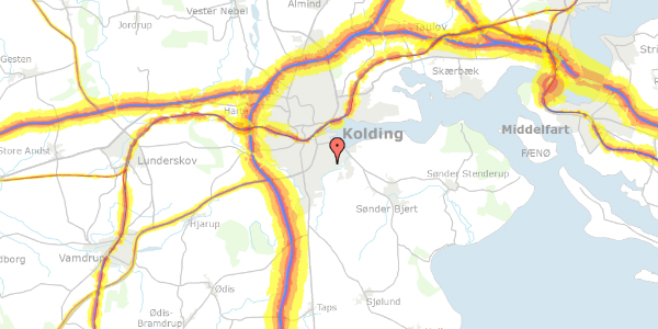 Trafikstøjkort på Aagærdet 3, 6000 Kolding