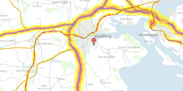 Trafikstøjkort på Aagærdet 41, 6000 Kolding