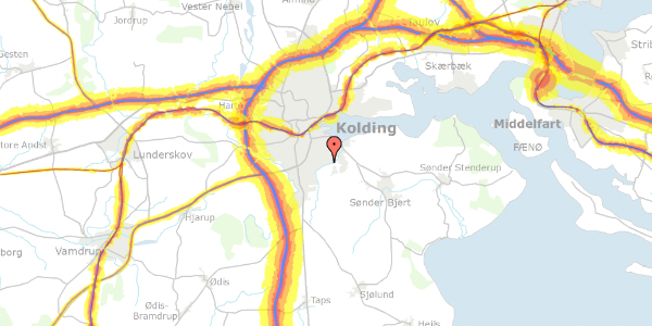 Trafikstøjkort på Aagærdet 52, 6000 Kolding