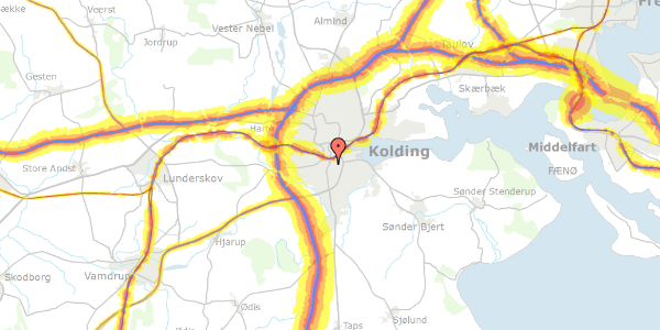 Trafikstøjkort på Agtrupvej 5, 1. th, 6000 Kolding