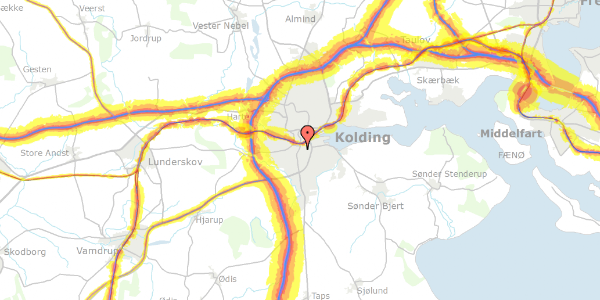 Trafikstøjkort på Agtrupvej 7, 2. th, 6000 Kolding