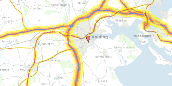 Trafikstøjkort på Agtrupvej 128, 6000 Kolding