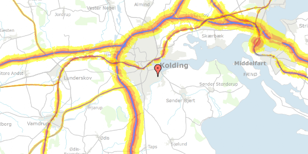 Trafikstøjkort på Agtrupvej 196, 6000 Kolding