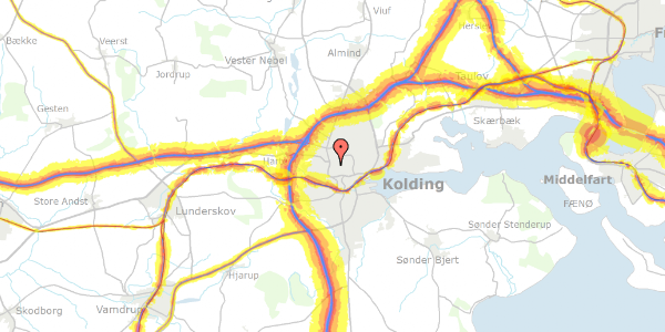 Trafikstøjkort på Allikevej 11, 6000 Kolding