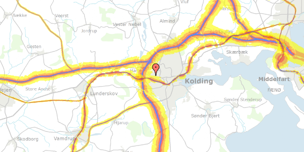 Trafikstøjkort på Alpedalsvej 38B, 6000 Kolding