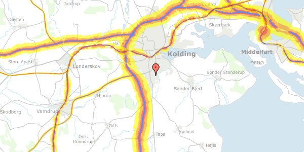 Trafikstøjkort på Ambolten 25, 6000 Kolding