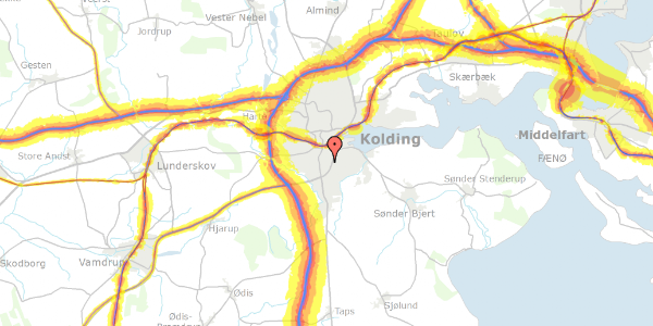 Trafikstøjkort på Ballumvej 4, 6000 Kolding