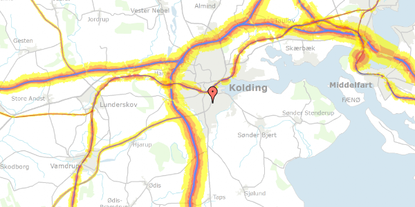 Trafikstøjkort på Ballumvej 10, 6000 Kolding