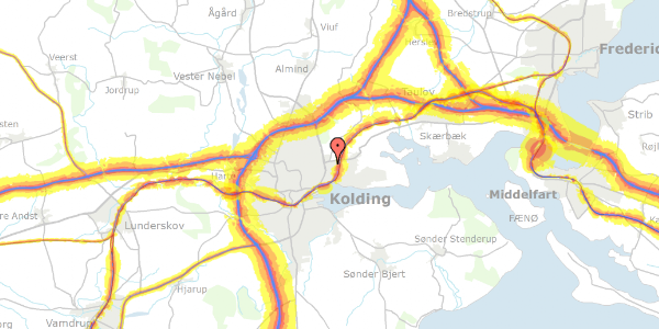 Trafikstøjkort på Birkemosevej 5, 6000 Kolding