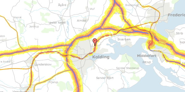 Trafikstøjkort på Birkemosevej 18, 6000 Kolding