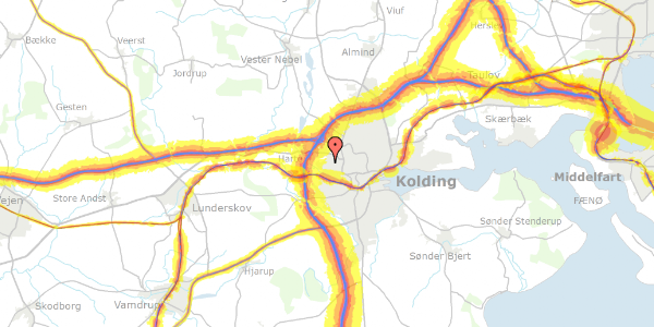 Trafikstøjkort på Bispevænget 58, 6000 Kolding