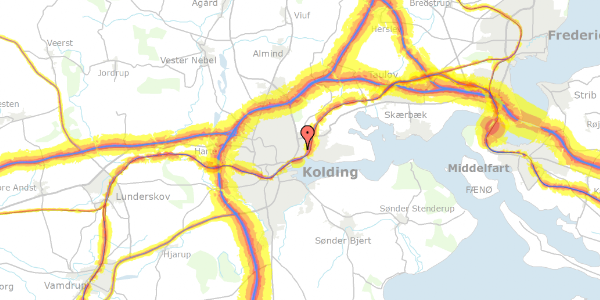 Trafikstøjkort på Bogensevej 23, 6000 Kolding