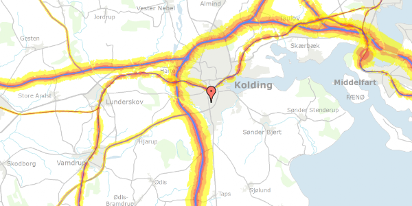 Trafikstøjkort på Brandorffsvej 21, 6000 Kolding