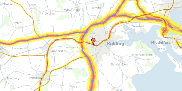 Trafikstøjkort på Brorsonsvej 4, 6000 Kolding