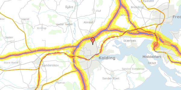 Trafikstøjkort på Brynet 28, 6000 Kolding