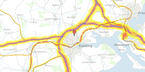 Trafikstøjkort på Brynet 56, 6000 Kolding