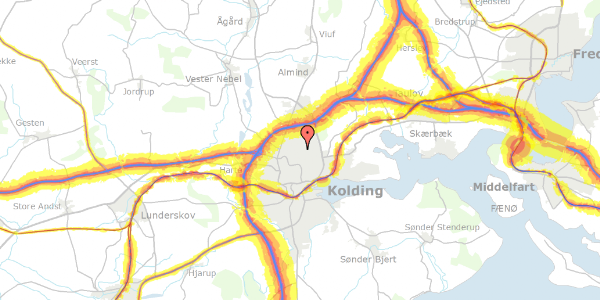 Trafikstøjkort på Brynet 62, 6000 Kolding