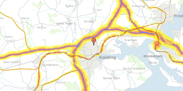 Trafikstøjkort på Brynet 79, 6000 Kolding