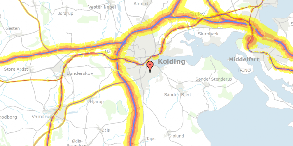 Trafikstøjkort på Brændkjærgade 84, 2. th, 6000 Kolding