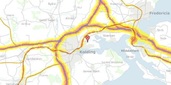 Trafikstøjkort på Bygmarken 1, 6000 Kolding