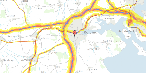 Trafikstøjkort på Carl Plougs Vej 2A, st. , 6000 Kolding