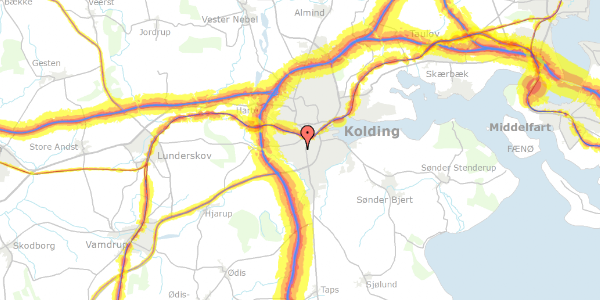 Trafikstøjkort på Carl Plougs Vej 13, 6000 Kolding