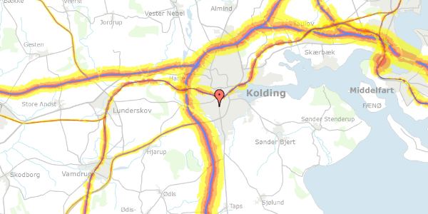 Trafikstøjkort på Carl Plougs Vej 22B, 6000 Kolding