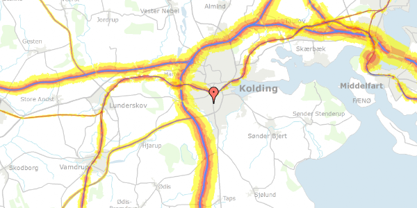 Trafikstøjkort på Carl Plougs Vej 49, 6000 Kolding