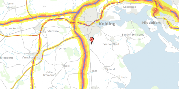 Trafikstøjkort på Catolhavegyden 13, 6000 Kolding