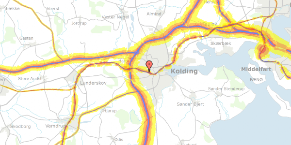 Trafikstøjkort på Chr. Winthers Vej 26, 6000 Kolding