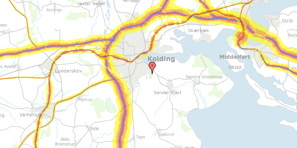 Trafikstøjkort på Dalbyvej 77, 6000 Kolding