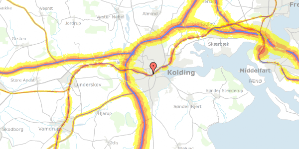 Trafikstøjkort på Divelshul 1, 1. 107, 6000 Kolding