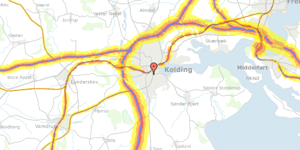 Trafikstøjkort på Domhusgade 1, 6000 Kolding