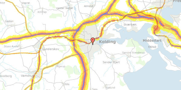 Trafikstøjkort på Domhusgade 9, 6000 Kolding