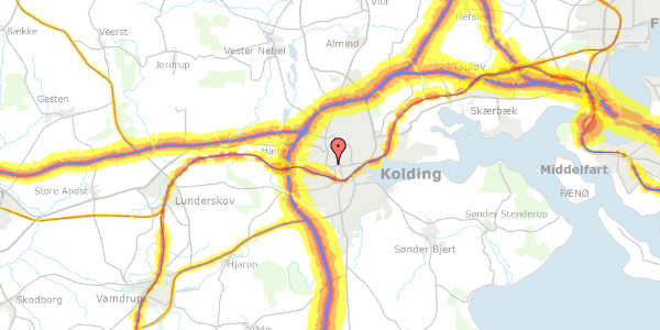 Trafikstøjkort på Drammenvej 5, 2. tv, 6000 Kolding