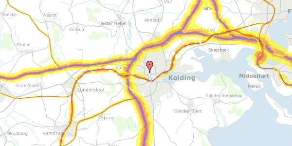 Trafikstøjkort på Drammenvej 6, 2. th, 6000 Kolding