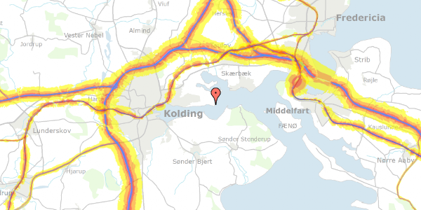 Trafikstøjkort på Drejensvej 96, 6000 Kolding