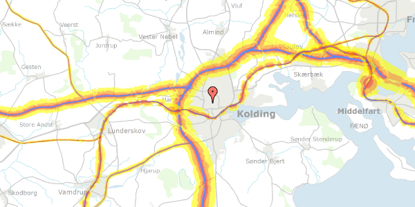 Trafikstøjkort på Drosselvej 9, 6000 Kolding