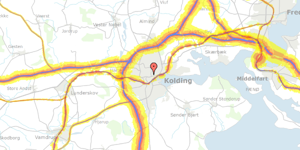 Trafikstøjkort på Dyrehavevej 89, 6000 Kolding