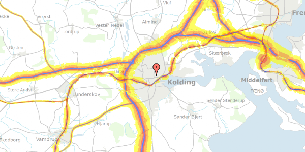 Trafikstøjkort på Dyrehavevej 106, 1. tv, 6000 Kolding