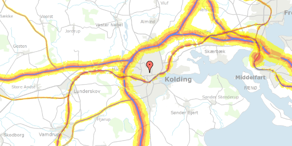 Trafikstøjkort på Dyrehavevej 156, 1. tv, 6000 Kolding