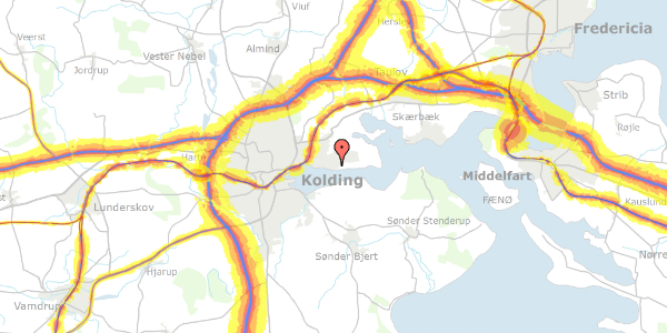 Trafikstøjkort på Egernvej 71, 6000 Kolding