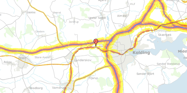 Trafikstøjkort på Ejstrup Vang 4, 6000 Kolding