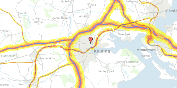 Trafikstøjkort på Ekkodalen 13, 6000 Kolding