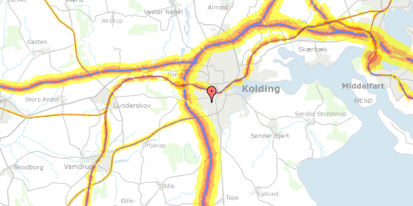 Trafikstøjkort på Eliassensvej 12, 6000 Kolding