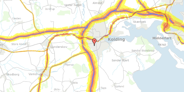 Trafikstøjkort på Eliassensvej 20, 6000 Kolding