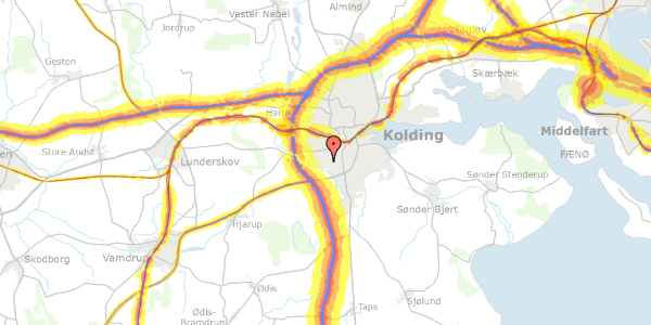 Trafikstøjkort på Eliassensvej 54, 6000 Kolding